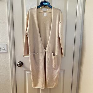 Evam Eva Vie Cotton Wool Duster Sweater Cardigan Women's Size 1 US Small 2-4